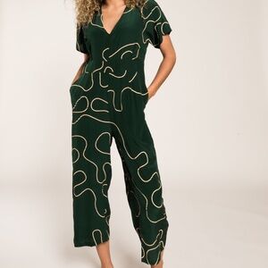 Ali Golden Deep V-Neck Silk Jumper - Medium